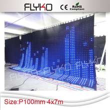 High Quality  P10  LED Vison Curtain  With PC  Controller 2800Pcs Tricolor LED Video Curtain for DJ Wedding Backdrops 2024 - buy cheap