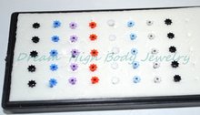 UV Acrylic Flower Nose Rings Screw Mixed Color 40pcs/box  Free Shpping  Nose Stud Piercing 2024 - buy cheap