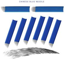 500Pcs Blue 14 16 18 21 U Shape Tattoo Needles Microblading Blades For Semi Permanent Makeup Manual Pen 3D Eyebrow Embroidery 2024 - buy cheap