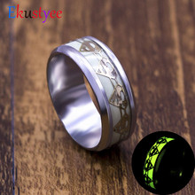 2019 Trendy Luminous Stainless Steel Ring New Arrival Charm Glow In the Dark Ring for Couples 2024 - buy cheap