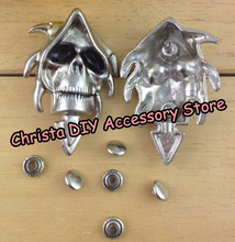 Wholesale 50sets/bag 35*53mm DIY Alloy Decoration Death Skull Stud Punk Rock Spike Creative Rivets Cellphone Case Free Shipping 2024 - buy cheap