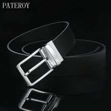 PATEROY Men's Belts Genuine Leather Luxury Pin Buckle Mens Brand Jean Belt Fashion Belts For Men Cinturon Heren Riem Kemer Erkek 2024 - buy cheap