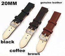 Wholesale 10PCS / lot  High quality 20MM watch band Genuine leather Watch strap brown , coffee ,black color 3 color available 2024 - buy cheap