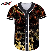 Ujwi-camisa de beisebol unissex, camiseta curta com estampa 3d, estilo hip hop, flores e folhas, tamanho grande, 6xl 2024 - compre barato