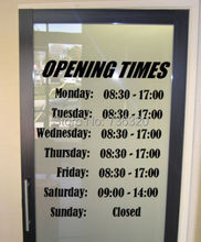 Opening Hours Times Shop Sign Font Display Custom Vinyl Wall Window Sticker Art shop decoration wall decals 2024 - buy cheap