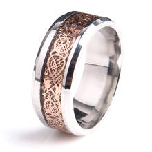 8mm Pink Hollow Dragon 316L Stainless Steel wedding rings for men women wholesale 2024 - buy cheap