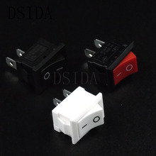 200PCS KCD1 6A 250V 10A 125V 2Pin ON-OFF 15*21mm Ship Type Switch 15X21 Rocker switch KCD1-101 Red Black and White New 2024 - buy cheap