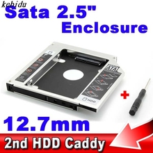 Hot Universal SATA to SATA 12.7mm Aluminum 2nd SSD HDD HD Hard Disk Driver Caddy External Case CD DVD-ROM Optical Bay for Laptop 2024 - buy cheap