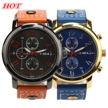 Quartz Men Watch Sports 2019 Brand Clock Case Men Watches Luxury Faux Leather Casual WristWatch Reloj Hombre relogio male S7 2024 - buy cheap