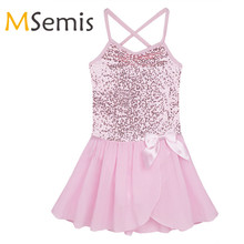 MSemis Kids Girls Leotard Sequined Ballet Dress Dancer Leotard Gymnastics Leotard for Girls Dancewear Ballerina Fancy Costume 2024 - buy cheap