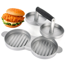 Prensa redonda de hambúrguer, de liga de alumínio + abs, para hambúrguer de carne, prensa para hambúrguer, ferramentas de cozinha 2024 - compre barato