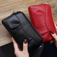 Genuine Leather Women Clutch Bags Female Luxury Small Wallet Handbags Ladies Casual Purse Mobile Phone Zipper Party Evening Bags 2024 - buy cheap