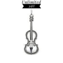 Skull Cello Violin Charm Pendants Punk Style 925 Sterling Silver Fashion Jewelry Fit Link Chain Necklace Accessories Women Men 2024 - buy cheap