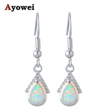 Top Sell Super Suppiler White Fire Opal Silver Stamped Birthday Gifts Dangle Earrings Fashion Jewelry for Women OE575A 2024 - buy cheap