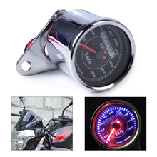 Dwcx medidor de velocidade de motocicleta duplo, odômetro, medidor de velocímetro, luz de fundo led para harley honda yamaha kawasaki suzuki bobber atv 2024 - compre barato