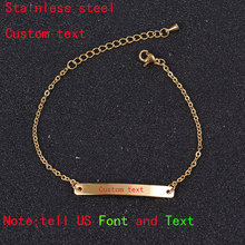 Personalized Custom Women Stainless Steel Bracelet Simple Bangle Engraved Name Motto Gold Silver New Fashion Charms Bracelet 2024 - buy cheap