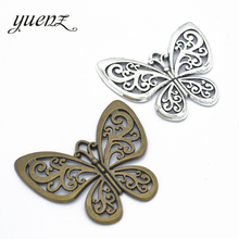 YuenZ 2pcs Big Butterfly Charms For Jewelry Making Bronze Tibetan Silver Plated Pendants Antique DIY Handmade Craft 57*51mm D228 2024 - buy cheap