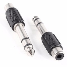 6.35mm 1/4" Stereo TRS Male Plug to RCA Female Jack Adapter connector Black 2024 - buy cheap