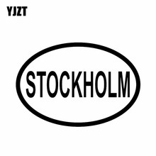 YJZT 14,9 см * 10,1 см Стокгольмский город страна код овальные автомобильные наклейки виниловые наклейки черные Серебряные Фотообои 2024 - купить недорого