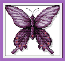 A purple butterfly  cross stitch kit animal 18ct 14ct 11ct count print canvas stitching embroidery DIY handmade needlework plus 2024 - buy cheap