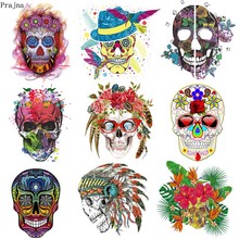 Prajna Custom Rock Hippie Patch Heat Transfer Sticker Vinyl Iron On Transfers For Clothes Shirt Skull Patch Applique Badge Decal 2024 - buy cheap