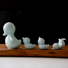 4 Pçs/set Jingdezhen Cerâmica Pato Artes Artesanato Feito À Mão Figuras De Fadas Jardim Miniatures Creative Home Acessórios de Decoração 2024 - compre barato
