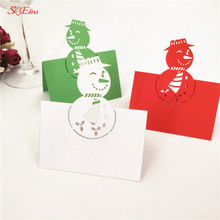 10Pcs/lot Laser Cut snowman  Wedding Party Table Name Place Cards Wedding Table Decoration Wedding Favors Supplies 8Z SH226 2024 - buy cheap