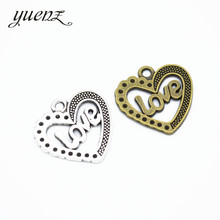 YuenZ-Colgante con forma de corazón y amor, accesorio para hacer joyería, collar, 25x25mm, A65, 10 Uds. 2024 - compra barato