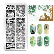 Прямоугольные пластины для штамповки ногтей PICT YOU, шаблоны натуральных цветочных узоров для дизайна ногтей 12 см * 6 см, шаблоны для штампов ногтей 2024 - купить недорого