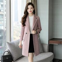 2019 autumn and winter new ladies fashion slim long section popular woolen coat 2024 - buy cheap