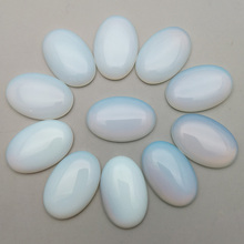 Wholesale fashion opal stone beads charms 20x30mm Oval CAB CABOCHON opalite no hole beads 12pcs/lot Free shipping 2024 - buy cheap