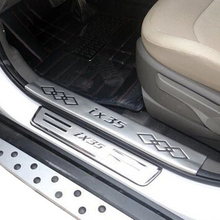 Estilo do carro de aço inoxidável interior + fora da porta soleiras placa chinelo pedal do carro bem vindo para hyundai ix35, carro accessor 2024 - compre barato