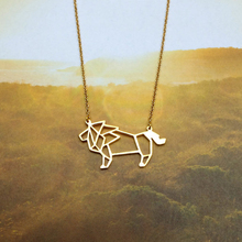 Trendy Gold Silver Color Lion Necklace Women Origami Statement  Lion jewelry 2024 - buy cheap