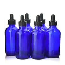 6pcs 120ml 4 Oz Glass Dropper Bottle Cobalt Blue Glass w/ Glass Eye Dropper For Essential Oils Lab Bottles Cosmetic Containers 2024 - buy cheap