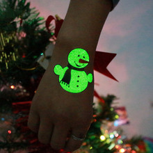 Pegatinas de decoración navideña para árbol, muñeco de nieve, pegatina luminosa temporal para tatuajes, adornos para Año Nuevo, suministros para fiesta y Festival de Navidad 2024 - compra barato