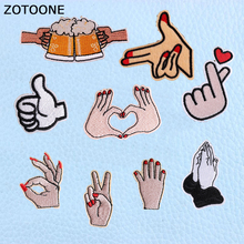 ZOTOONE Funny Gesture Patches for Clothing Embroidered Patch Applications Garments Accessories DIY Stickers Appliques for Badges 2024 - buy cheap