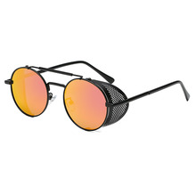 Gafas de sol Steampunk redondas para hombre y mujer, lentes de sol Steampunk de Metal Vintage con diseño de marca, lentes de sol Retro con UV400 2024 - compra barato