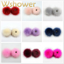 18 colors faux raccoon fur pompom dyeing colorful artificial hair ball attached snaps fox fur pom pom for bag shoes hat Keychain 2024 - buy cheap