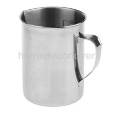 Stainless Steel Measuring Cup Frothing Pitcher with Marking with Handle for Milk Froth Latte Art 17.6/35oz, 0.5/1 Liter 2024 - buy cheap