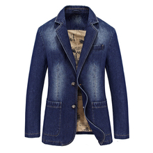 Casaco jeans casual masculino de algodão, jaqueta comprida tipo jeans para outono e inverno 2024 - compre barato