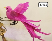 cute simulation pink bird model foam&furs lifelike wings long tail bird doll gift about 25x40cm xf0589 2024 - buy cheap
