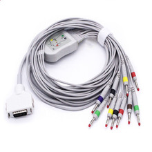 Cable Compatible con Fukuda Denshi FCP-7411,FX-7402/FX-2111,FX-2155/3010/7010, ECG, EKG, 10 cables, extremo Banana, AHA, 4,0 2024 - compra barato