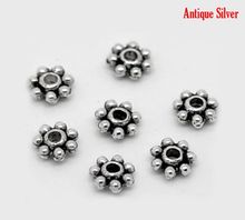 DoreenBeads Retail 1000PCs Tiny Daisy Spacers Beads 4mm Dia. 2024 - buy cheap