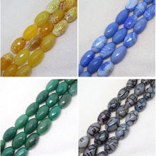 18x27mm Faceted Multicolor Agates Oval Drum bead DIY Jewelry Making Loose Beads 15" 2024 - buy cheap