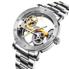 Men's watch Automatic Mechanical Wristwatches   IK Colouring hollow Luminous fashion dress watch Stainless Steel Bracelet Strap 2024 - buy cheap