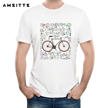 Bicycles Design T Shirt Summer High Quality Customied White Printed T-Shirt Men's Hipster Cool Funny Short Sleeve Tee Tops 2024 - buy cheap