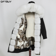 OFTBUY Waterproof Outerwear X-long Parka Real Fur Coat Winter Jacket Women Natural Raccoon Fur Collar Fox Fur Lining Detachable 2024 - buy cheap