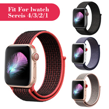 42 мм 38 мм цветная Спортивная нейлоновая петля ремешок для часов Apple Watch Band iWatch Series 4 3 2 1 Сменные Ремешки для наручных часов 2024 - купить недорого