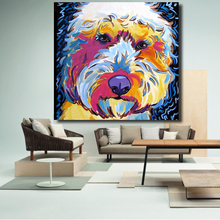 AAVV-pintura al óleo de animales dorados, doodle, perro Pop, pintura al óleo, cuadro de pared en lienzo, impresiones artísticas para decoración del hogar y sala de estar 2024 - compra barato