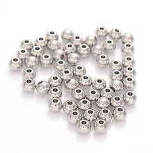 5/8 MM Stainless Steel Spacer Round Beads For Jewelry Making Round Silver Tone DIY Bracelet Necklace Findings Accessories 2024 - buy cheap